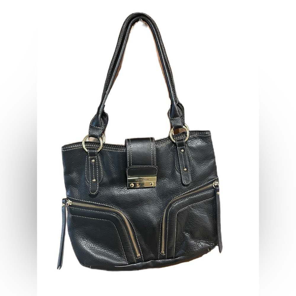 Franco Sarto Genuine Black Leather Shoulder Bag